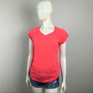 Pink V Neck Nike Dri Fit Top